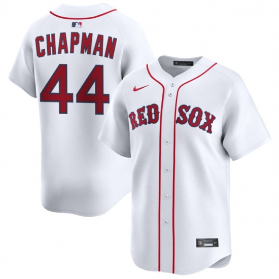Men's Boston Red Sox 44 Aroldis Chapman White 2025 Home Limited Stitched Baseball Jersey
