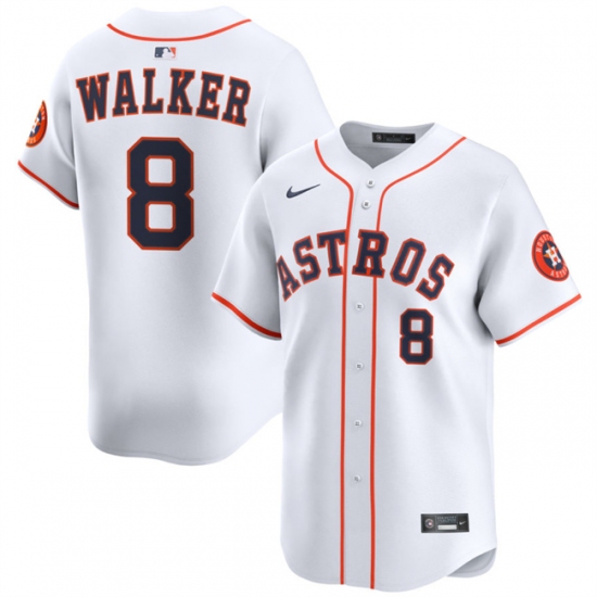 Men's Houston Astros 8 Christian Walker White 2025 Home Limited Stitched Baseball Jersey