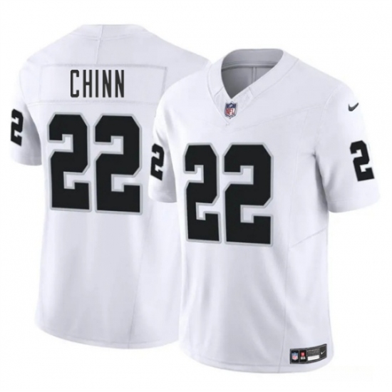 Men's Las Vegas Raiders 22 Jeremy Chinn White 2025 F.U.S.E. Vapor Football Stitched Jersey