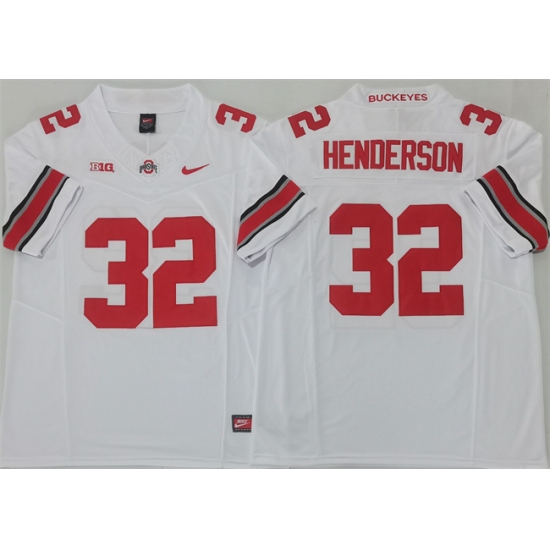 Men's Ohio State Buckeyes 32 TreVeyon Henderson White 2025 F.U.S.E. Limited Stitched Jersey