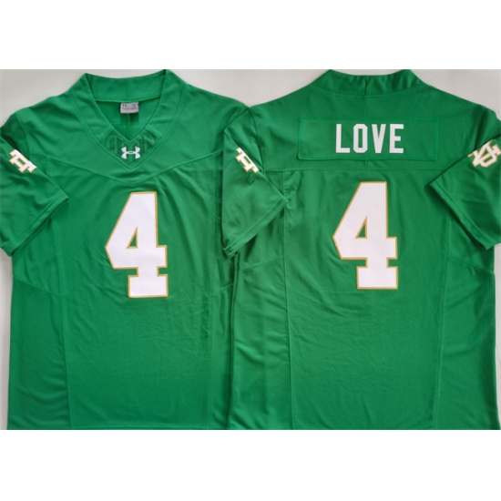 Men's Notre Dame Fighting Irish 4 Jeremiyah Love Green 2024 F.U.S.E. Limited Stitched Jersey