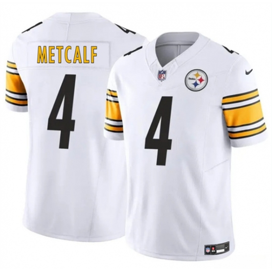 Men's Pittsburgh Steelers 4 DK Metcalf White 2024 F.U.S.E. Vapor Untouchable Limited Football Stitched Jersey