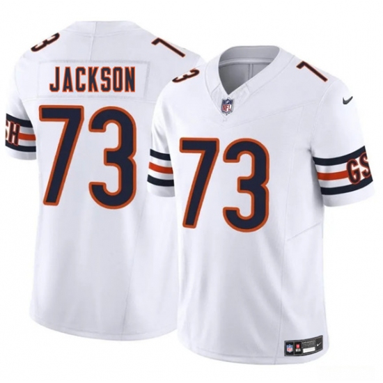 Men's Chicago Bears 73 Jonah Jackson White 2025 F.U.S.E. Vapor Football Stitched Jersey