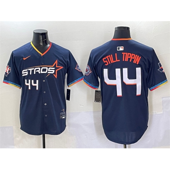 Men's Houston Astros 44 Still Tippin Navy 2025 City Connect With Texas Limited Stitched Baseball Jersey