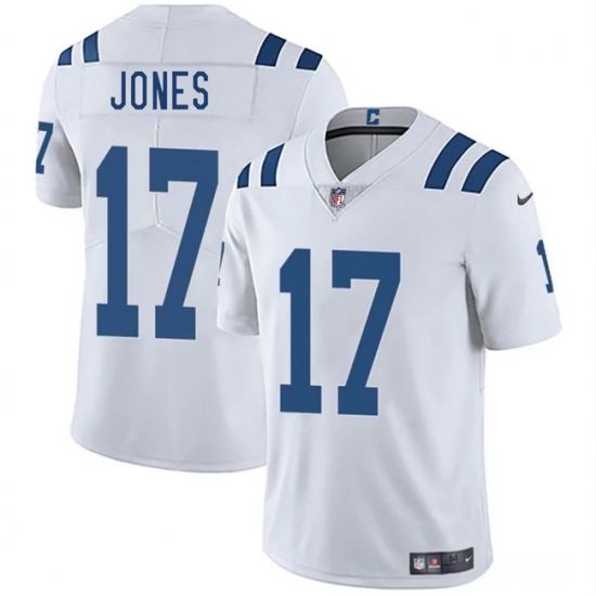 Men's Indianapolis Colts 17 Daniel Jones White 2025 Vapor Limited Football Stitched Jersey