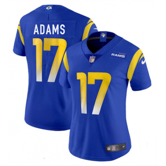 Women's Los Angeles Rams 17 Davante Adams Blue 2025 Vapor Untouchable Limited Football Stitched Jersey(Run Small)