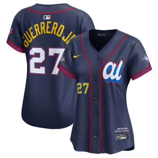Women's American League 27 Vladimir Guerrero Jr. Navy 2025 All-Star Edition Limited Stitched Baseball Jersey(Run Small)