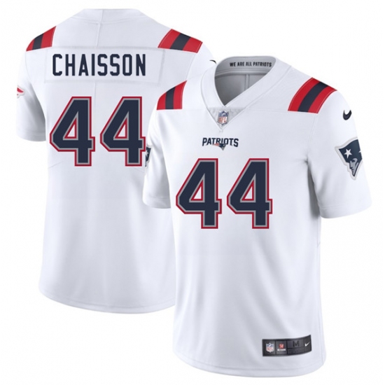 Men's New England Patriots 44 K'Lavon Chaisson White 2025 Vapor Limited Football Stitched Jersey