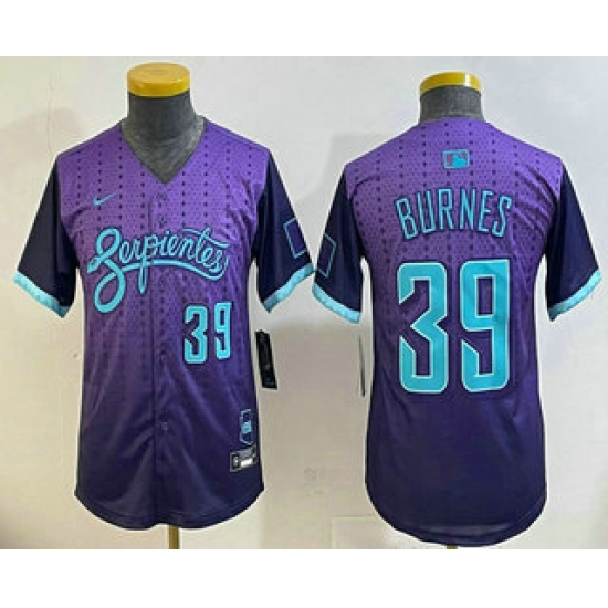 Youth Arizona Diamondbacks 39 Corbin Burnes Purple 2025 City Connect Limited Jersey