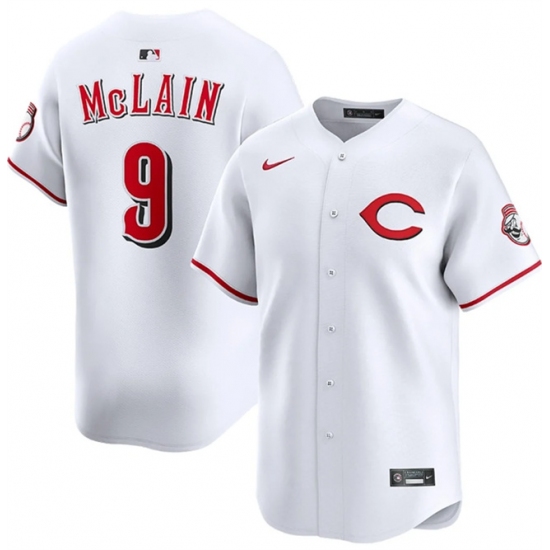 Men's Cincinnati Reds 9 Matt McLain White 2025 Home Limited Stitched Baseball Jersey