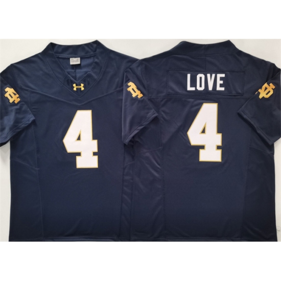 Men's Notre Dame Fighting Irish 4 Jeremiyah Love Navy 2024 F.U.S.E. Limited Stitched Jersey