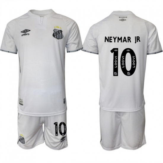 Men's Santos F.C. 10 Neymar Jr 25-26 White Home Soccer Jersey Suit