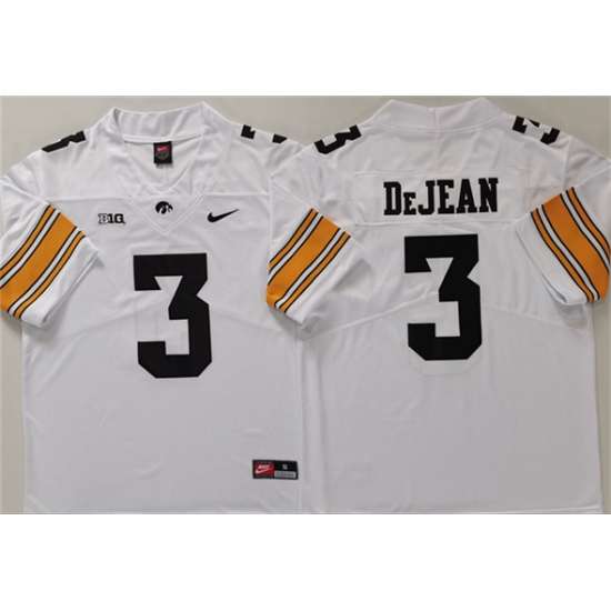 Men's Iowa Hawkeyes 3 Cooper DeJean White Stitched Jersey