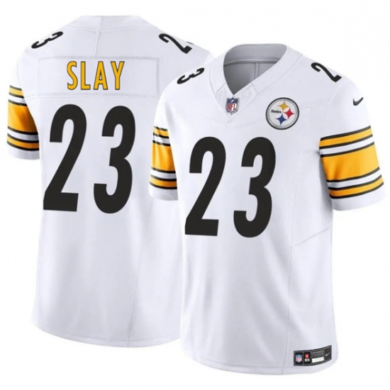 Men's Pittsburgh Steelers 23 Darius Slay Jr. White 2025 F.U.S.E. Vapor Untouchable Limited Football Stitched Jersey