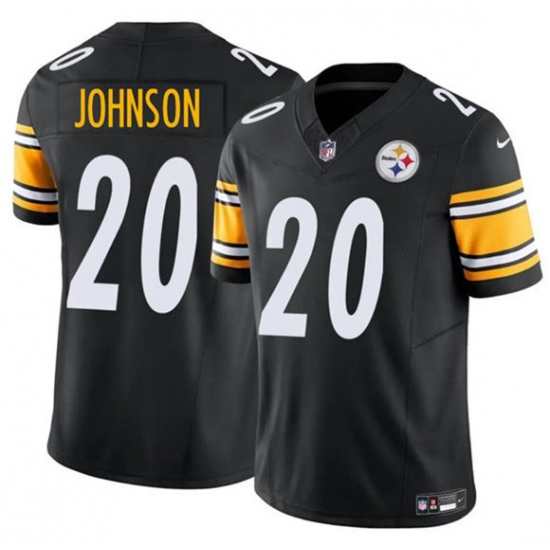 Men's Pittsburgh Steelers 20 Kaleb Johnson Black 2025 Draft F.U.S.E. Vapor Limited Football Stitched Jersey