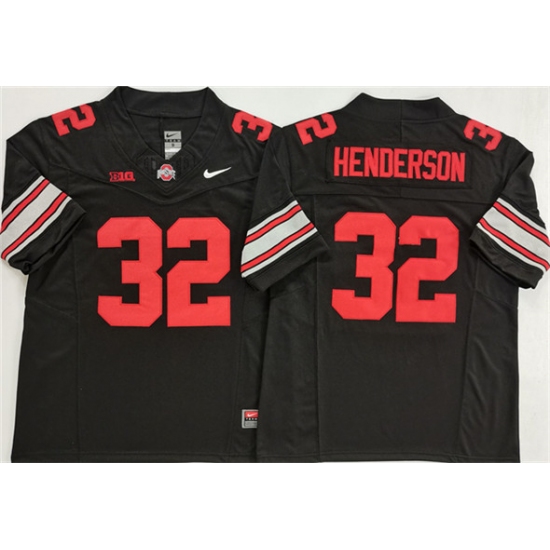 Men's Ohio State Buckeyes 32 TreVeyon Henderson Black 2025 F.U.S.E. Limited Stitched Jersey
