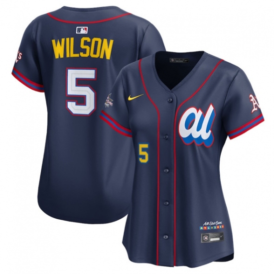 Women's American League 5 Jacob Wilson Navy 2025 All-Star Edition Limited Stitched Baseball Jersey(Run Small)