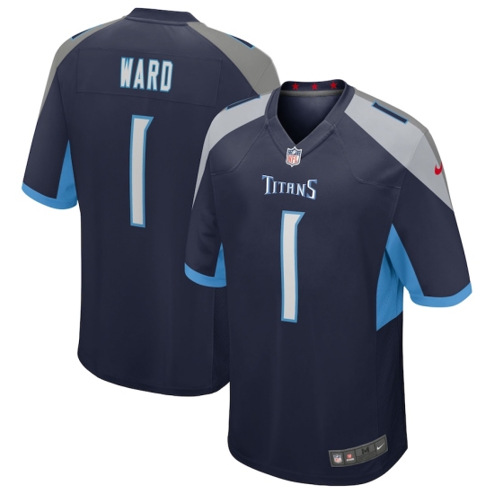 Men's Tennessee Titans 1 Cameron Ward Nike Navy 2025 NFL Draft First Round Pick Alternate Game