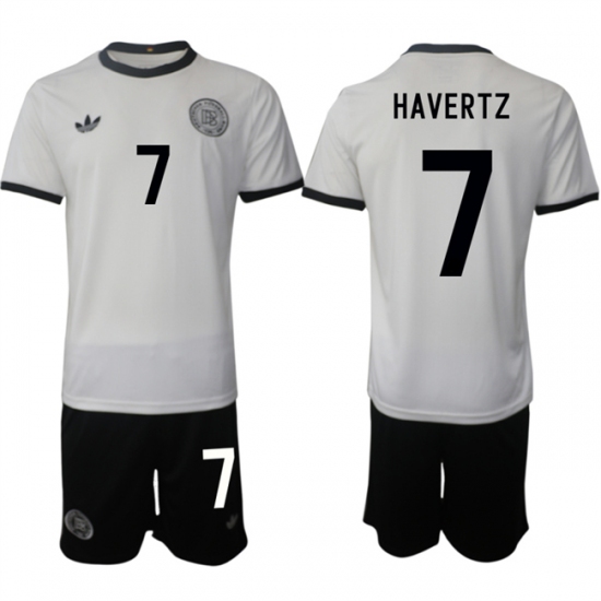 Men's Germany 7 Kai Havertz White 2025 Home Soccer Jersey Suit