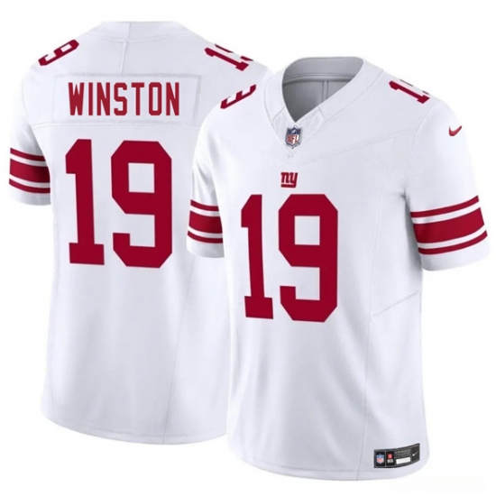 Men's New York Giants 19 Jameis Winston White 2025 F.U.S.E. Vapor Untouchable Limited Football Stitched Jersey