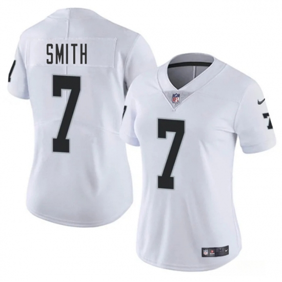 Women's Las Vegas Raiders 7 Geno Smith White 2025 Vapor Football Stitched Jersey(Run Small)