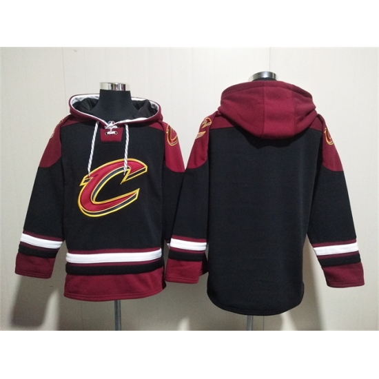 Men's Cleveland Cavaliers Blank Black Red Ageless Must-Have Lace-Up Pullover Hoodie