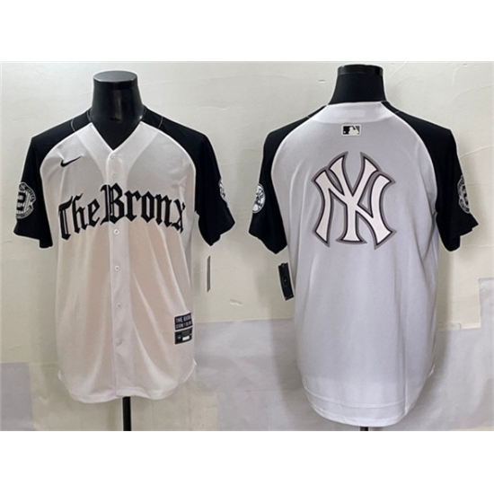 Men's New York Yankees Team Big Logo White Black 'Gothic Legacy Edition' Vapor Premier Limited Stitched Baseball Jerseys