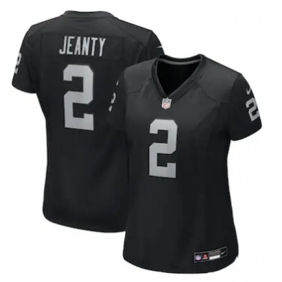 Women's Las Vegas Raiders 2 Ashton Jeanty Black 2025 F.U.S.E. Vapor Stitched Football Jersey