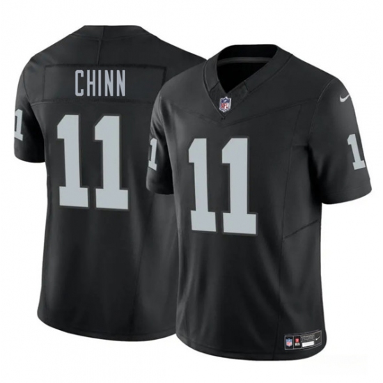 Men's Las Vegas Raiders 11 Jeremy Chinn Black 2025 F.U.S.E. Vapor Football Stitched Jersey