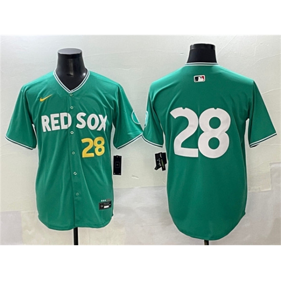 Men's Boston Red Sox 28 Kristian Campbell Green 2025 City Connect Limited Stitched Baseball Jersey