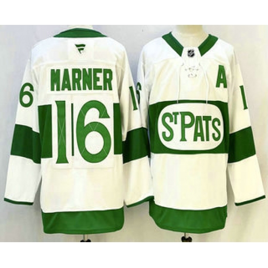 Men's Toronto Maple Leafs 16 Mitch Marner White St Pats Authentic Jersey