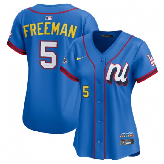 Women's National League 5 Freddie Freeman Blue 2025 All-Star Edition Limited Stitched Baseball Jersey(Run Small)