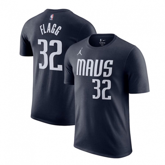 Men's Dallas Mavericks 32 Cooper Flagg Navy 2025 Draft First Round Pick Statement Edition Name & Number T-Shirt