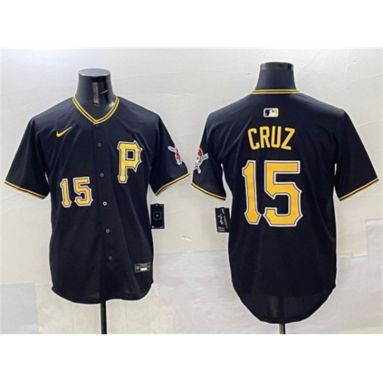 Men's Pittsburgh Pirates 15 Oneil Cruz Black 2025 Limited Stitched Baseball Jersey