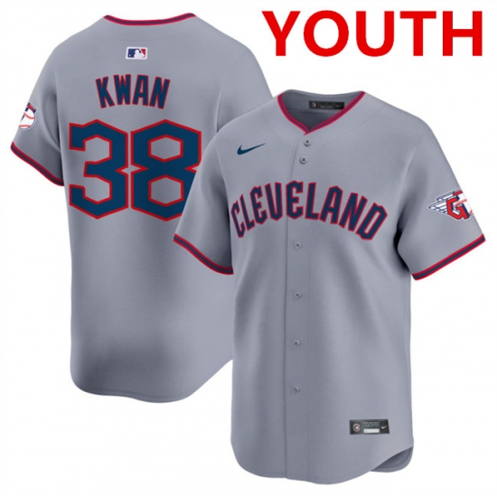 Youth Cleveland Guardians 38 Steven Kwan Gray 2025 Alternate Limited Stitched Baseball Jersey