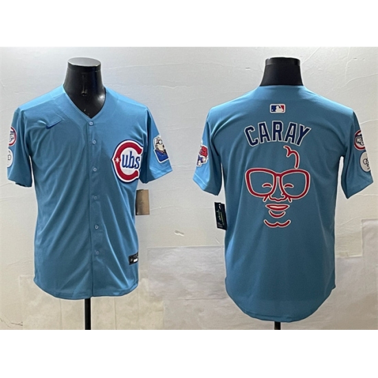 Men's Chicago Cubs Blue Harry Caray 'Holy Cow' 2024-25 2nd Alternate Limited Stitched Baseball Jersey