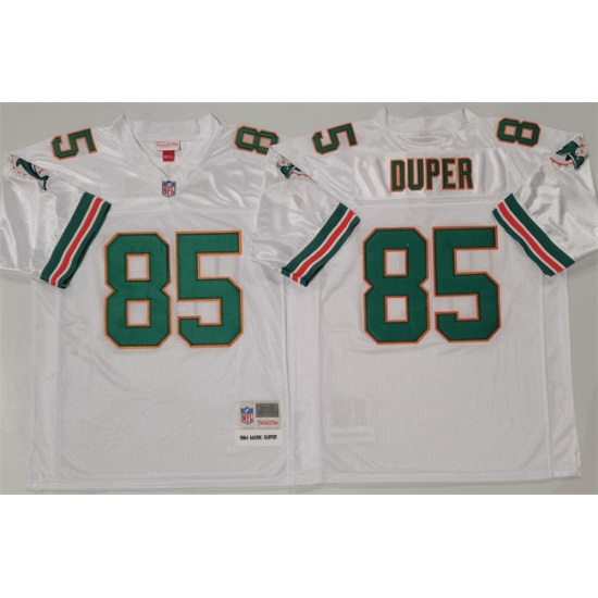 Men's Miami Dolphins 85 Mark Duper White Throwback Stitched Football Jersey