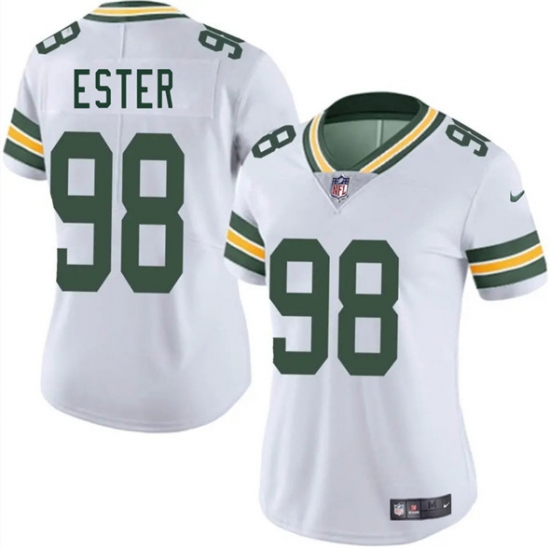 Women's Green Bay Packers 98 James Ester White 2025 Vapor Untouchable Limited Football Stitched Jersey(Run Small)