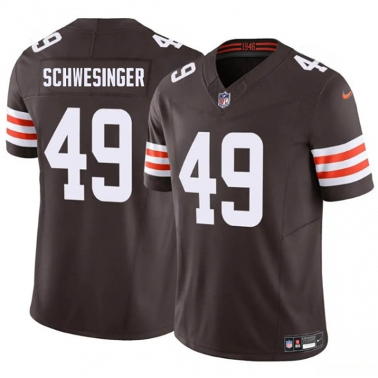 Men's Cleveland Browns 49 Carson Schwesinger Brown 2025 F.U.S.E. Vapor Limited Football Stitched Jersey