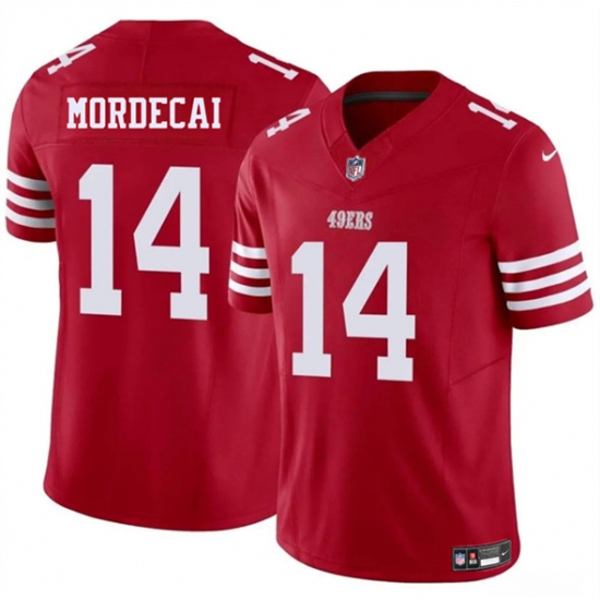 Men's San Francisco 49ers 14 Tanner Mordecai Red 2025 F.U.S.E. Vapor Untouchable Limited Football Stitched Jersey