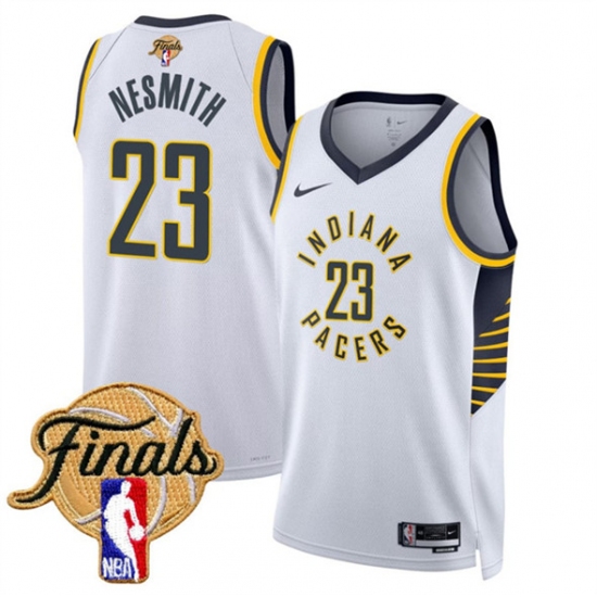 Men's Indiana Pacers 23 Aaron Nesmith White 2025 Finals Association Edition Stitched Basketball Jersey