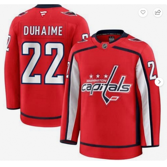 Men's Washington Capitals22 Brandon Duhaime Red 2024-25 Home Stitched Hockey Jersey