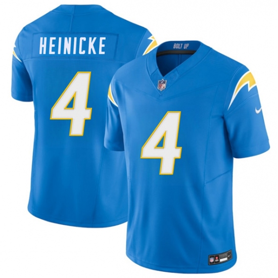 Men's Los Angeles Chargers 4 Taylor Heinicke Blue 2025 F.U.S.E. Vapor Limited Football Stitched Jersey
