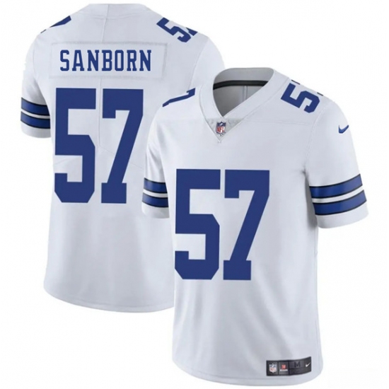 Men's Dallas Cowboys 57 Jack Sanborn White 2025 Vapor Untouchable Limited Football Stitched Jersey
