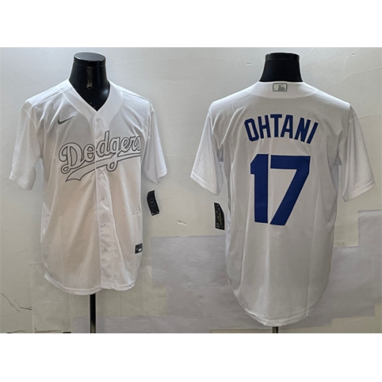 Men's Los Angeles Dodgers 17 Shohei Ohtani White Fashion Cool Base Stitched Baseball Jersey