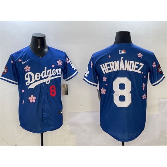 Men's Los Angeles Dodgers 8 Enrique Hernandez Royal 2025 Tokyo Series Limited Stitched Baseball Jersey