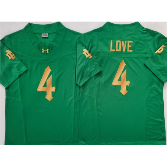 Men's Notre Dame Fighting Irish 4 Jeremiyah Love Green 2025 F.U.S.E. Limited Stitched Jersey