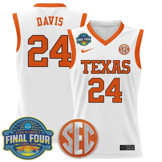 Men's Texas Longhorns 24 Clarissa Davis White 2025 Sec Women