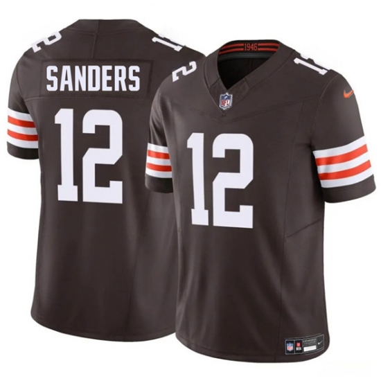 Men's Cleveland Browns 12 Shedeur Sanders Brown 2025 F.U.S.E. Vapor Limited Football Stitched Jersey
