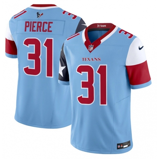 Men's Houston Texans 31 Dameon Pierce Blue 2024 F U S E V5 Limited Stitched Football Jersey